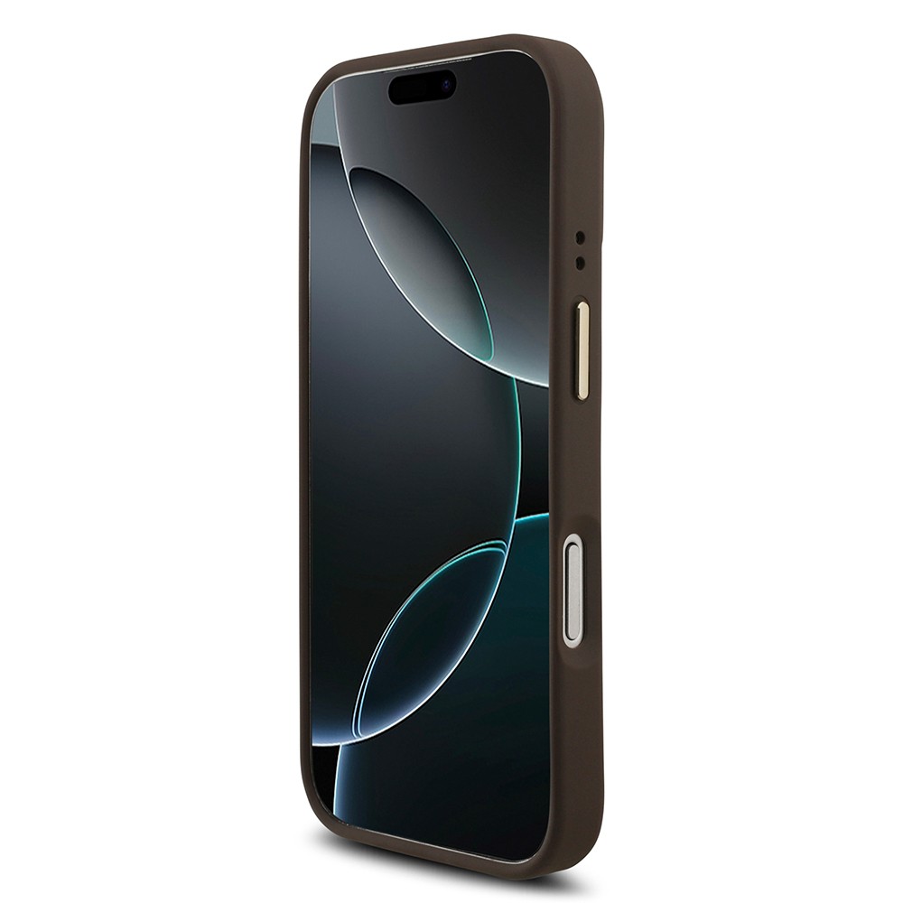 Apple iPhone 17 Pro Kılıf Guess Orjinal Lisanslı Gold Metal Kamera Çerçeveli 4G Desenli Metal Büyük 4G ve Yazı Logolu Kapak