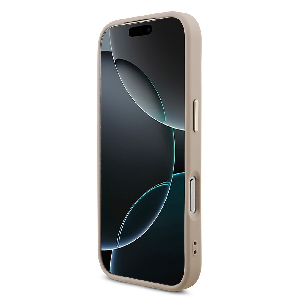 Apple iPhone 17 Pro Kılıf Guess Orjinal Lisanslı Gold Metal Kamera Çerçeveli 4G Desenli Metal Büyük 4G ve Yazı Logolu Kapak