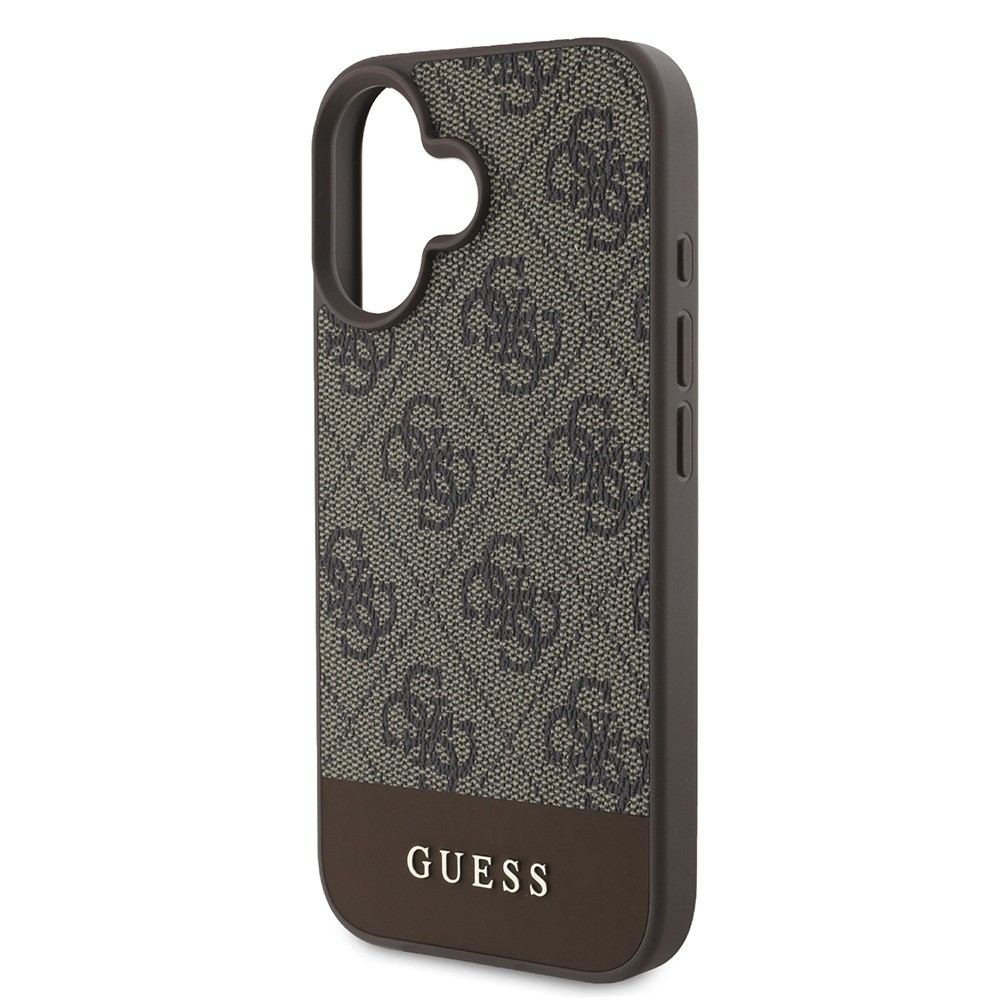 Apple iPhone 16 Kılıf Guess Orjinal Lisanslı PU Deri Şerit Logo Dizaynlı Kapak