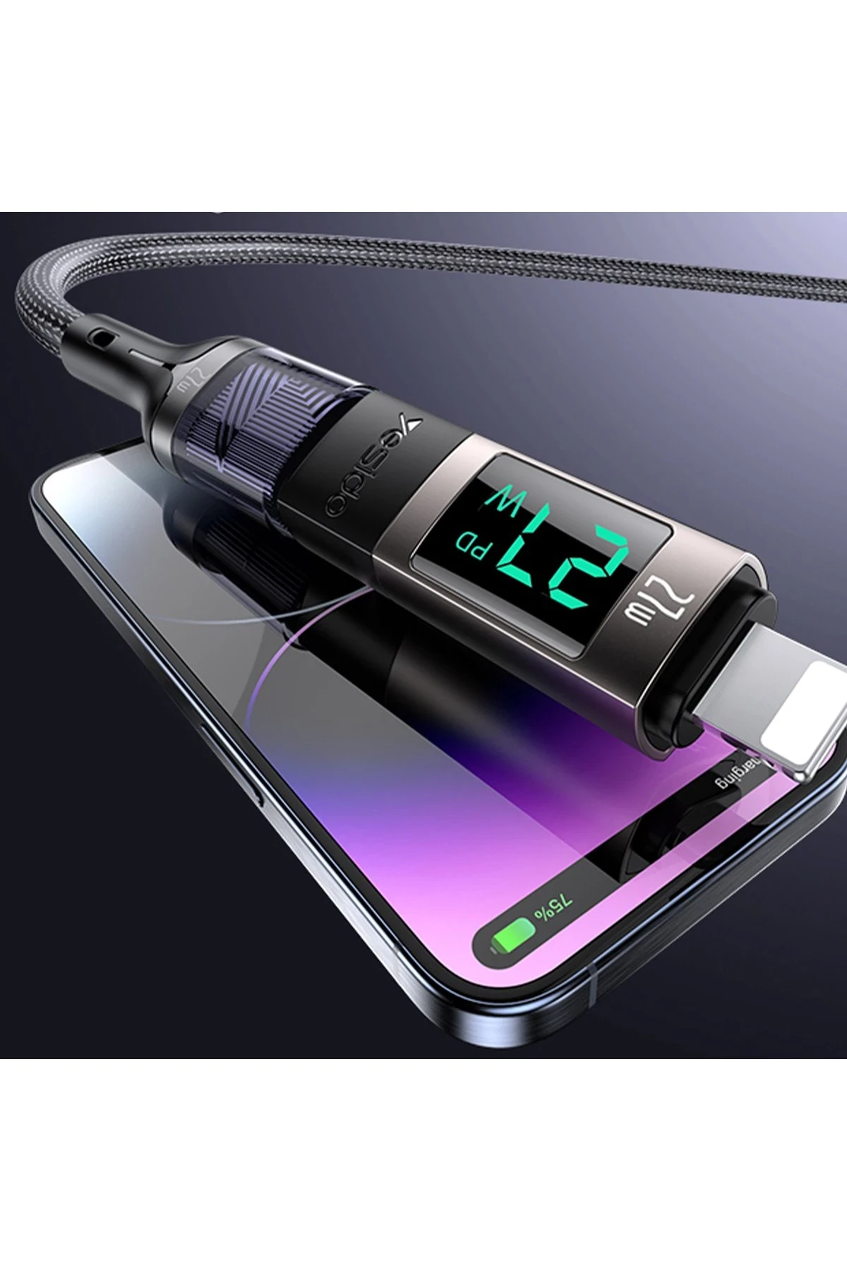 Yesido GS25 Lightning to Type-C 27W Dijital Ekranlı Dönüştürücü
