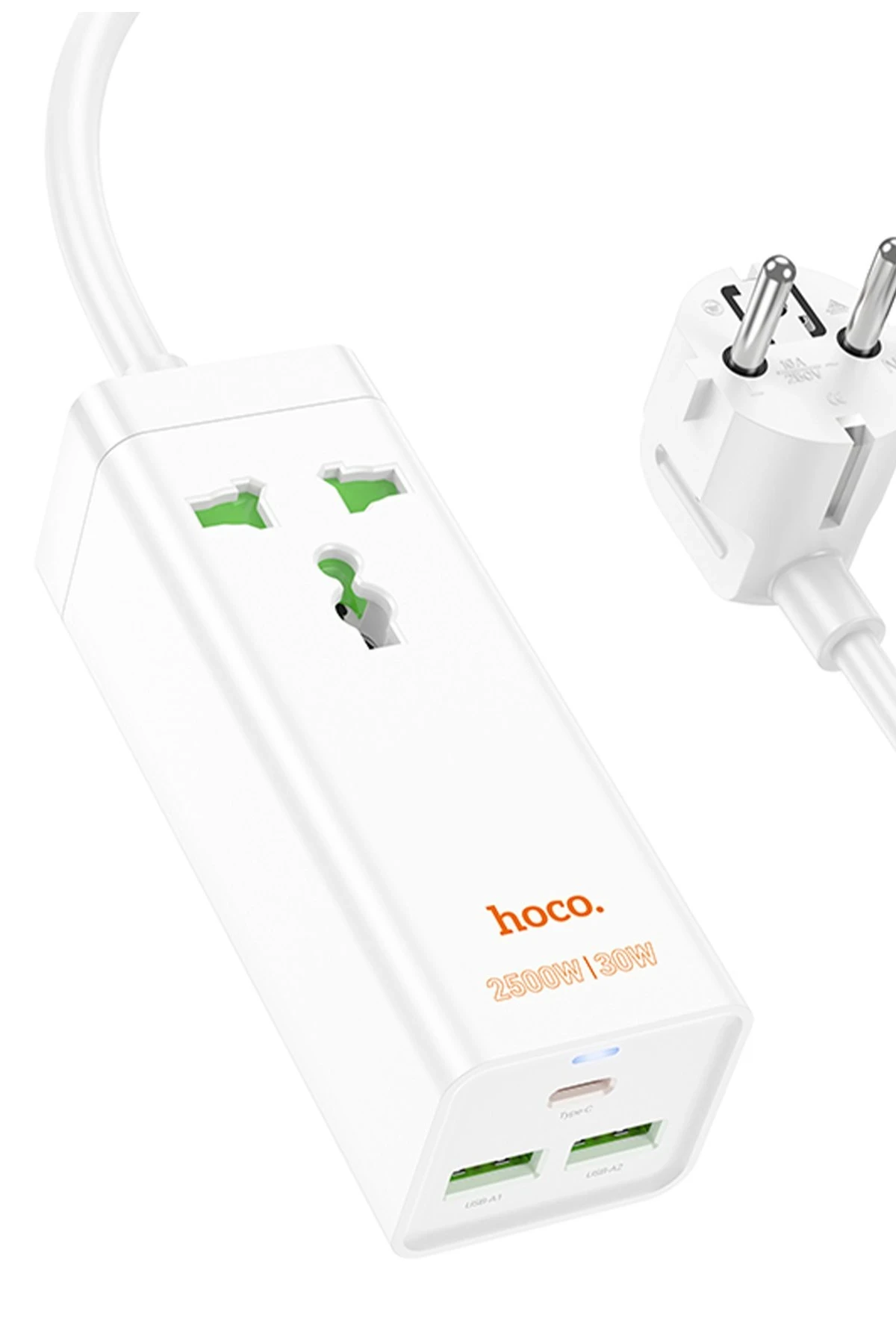 Hoco. AC9A 1.5M Talent 2 Adet USB 1 Adet Type-C 1 Adet Priz PD30W Şarj Aleti