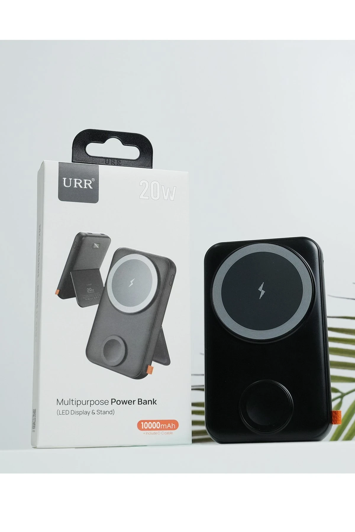 URR Multipurpose 20W 10.000 mAh Dijital Şarj Göstergeli Telefon ve Saat İçin Kablosuz Şarj Magsafe Powerbank