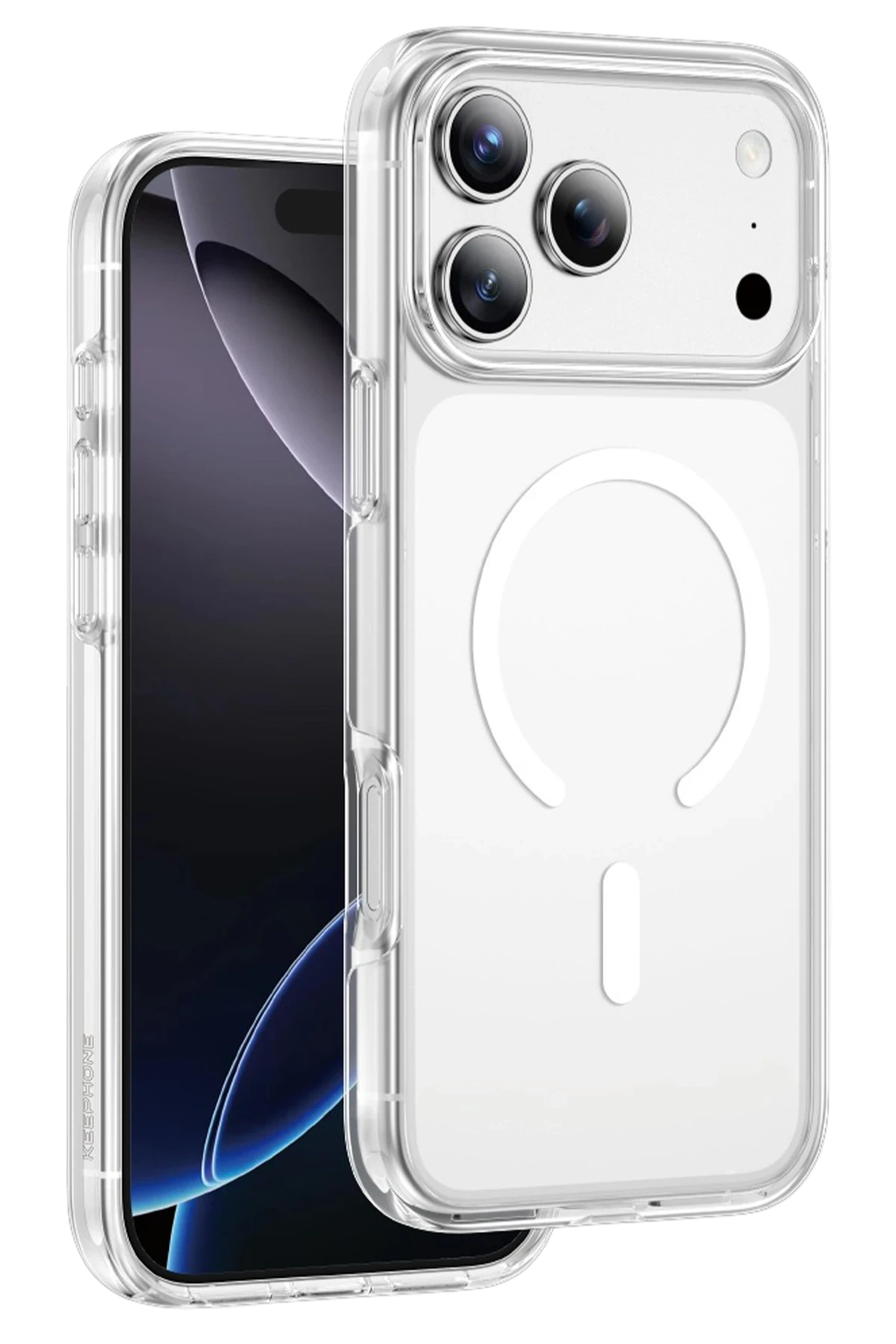 Keephone Apple iPhone 17 Pro Max Non Yellow Şeffaf Magsafe Kılıf