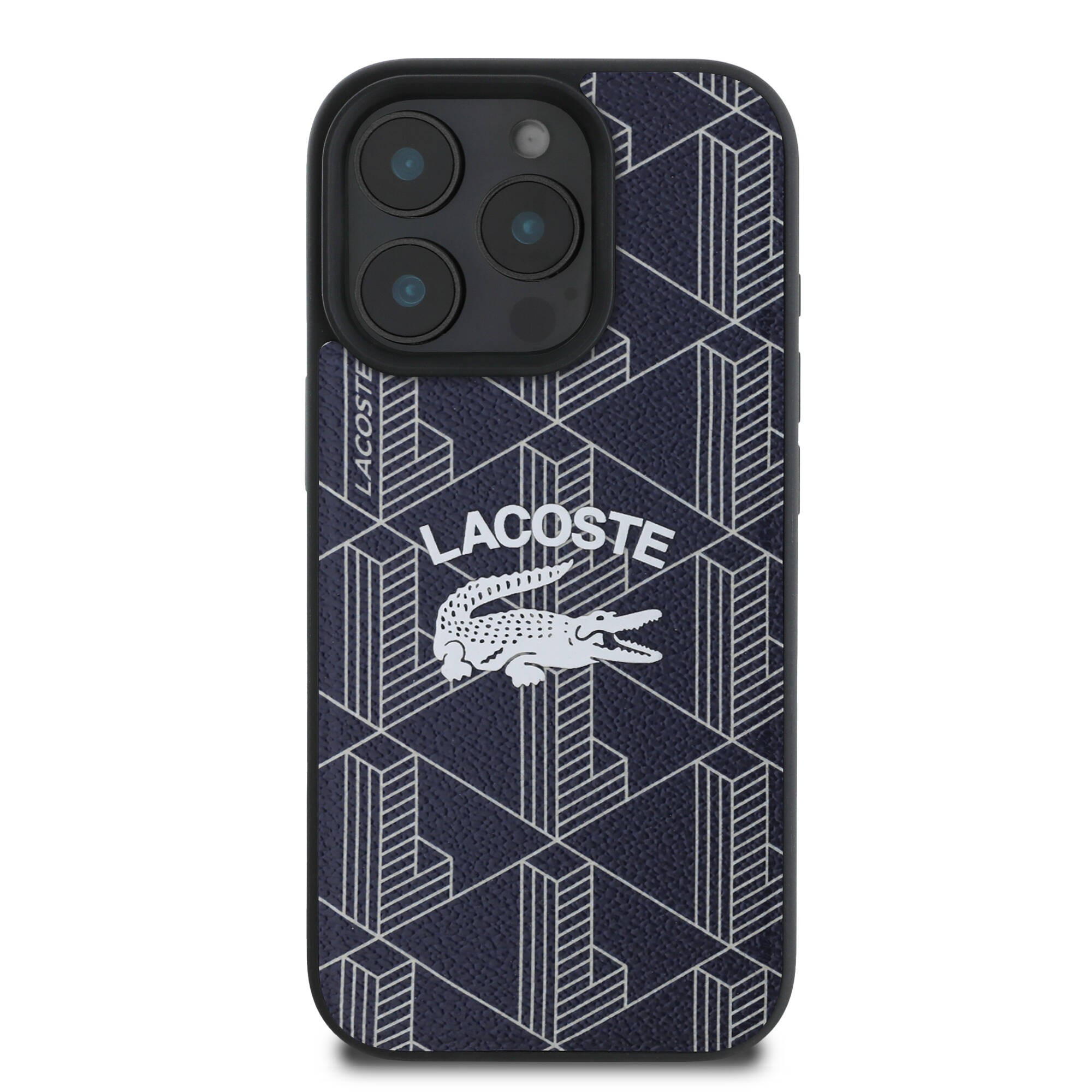 Apple iPhone 16 Pro Max Kılıf Lacoste Orjinal Lisanslı M-safe Şarj Özellikli Mono Vintage Logo Kapak