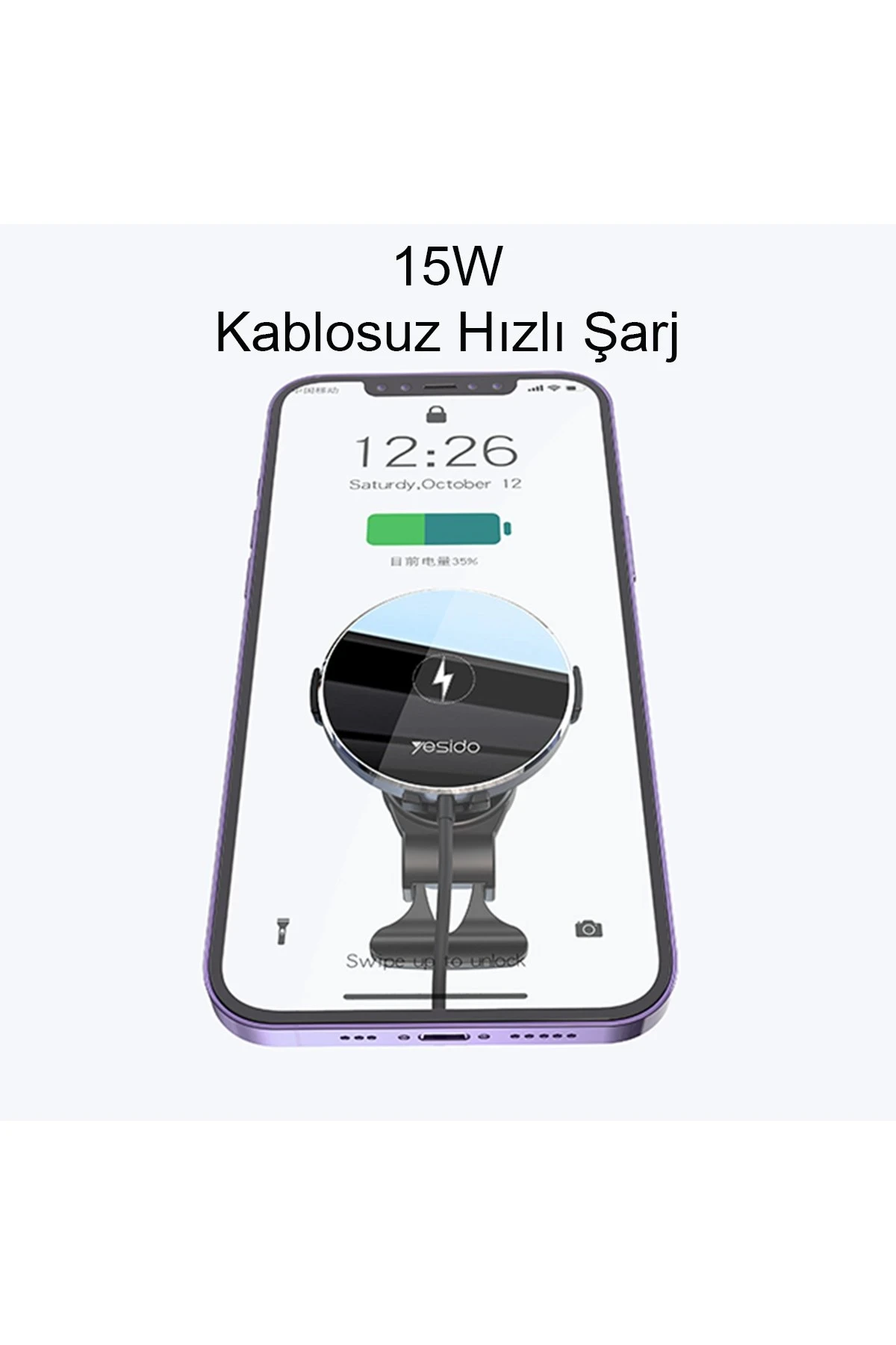 Yesido C131 Izgara Klipsli 15W Kablosuz Şarjlı Magsafe Araç Tutucu