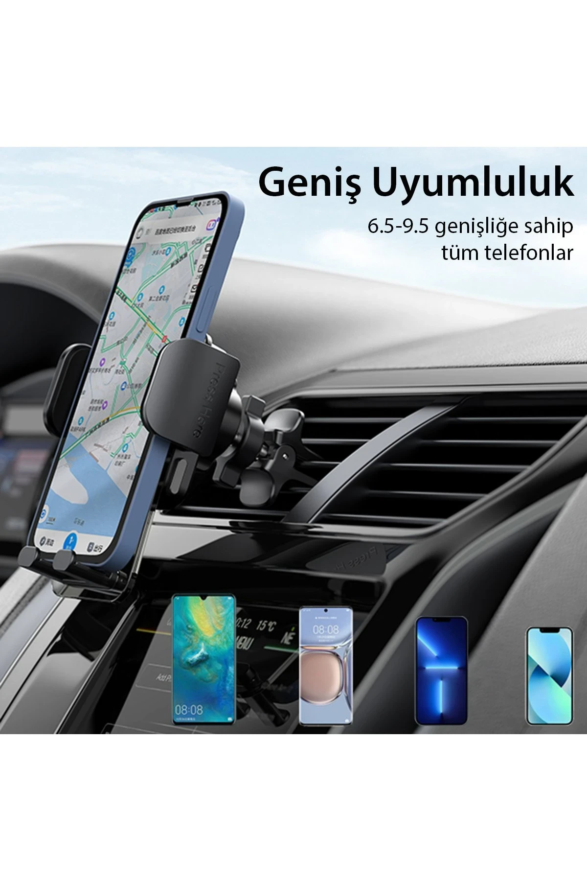 Yesido C163 Izgara Klipsli 360 Derece Ayarlanabilir Araç Tutucu