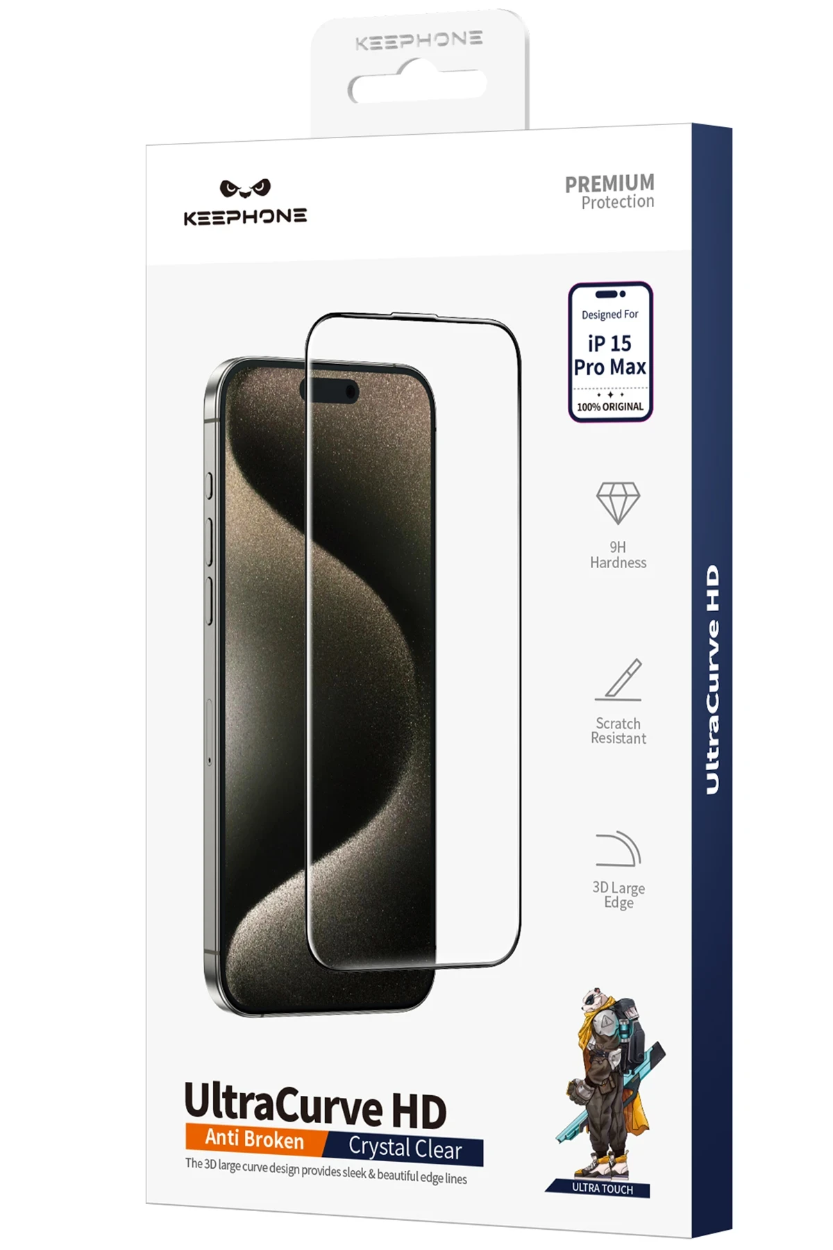 Keephone iPhone 14 UltraCurve HD 3D Cam Ekran Koruyucu