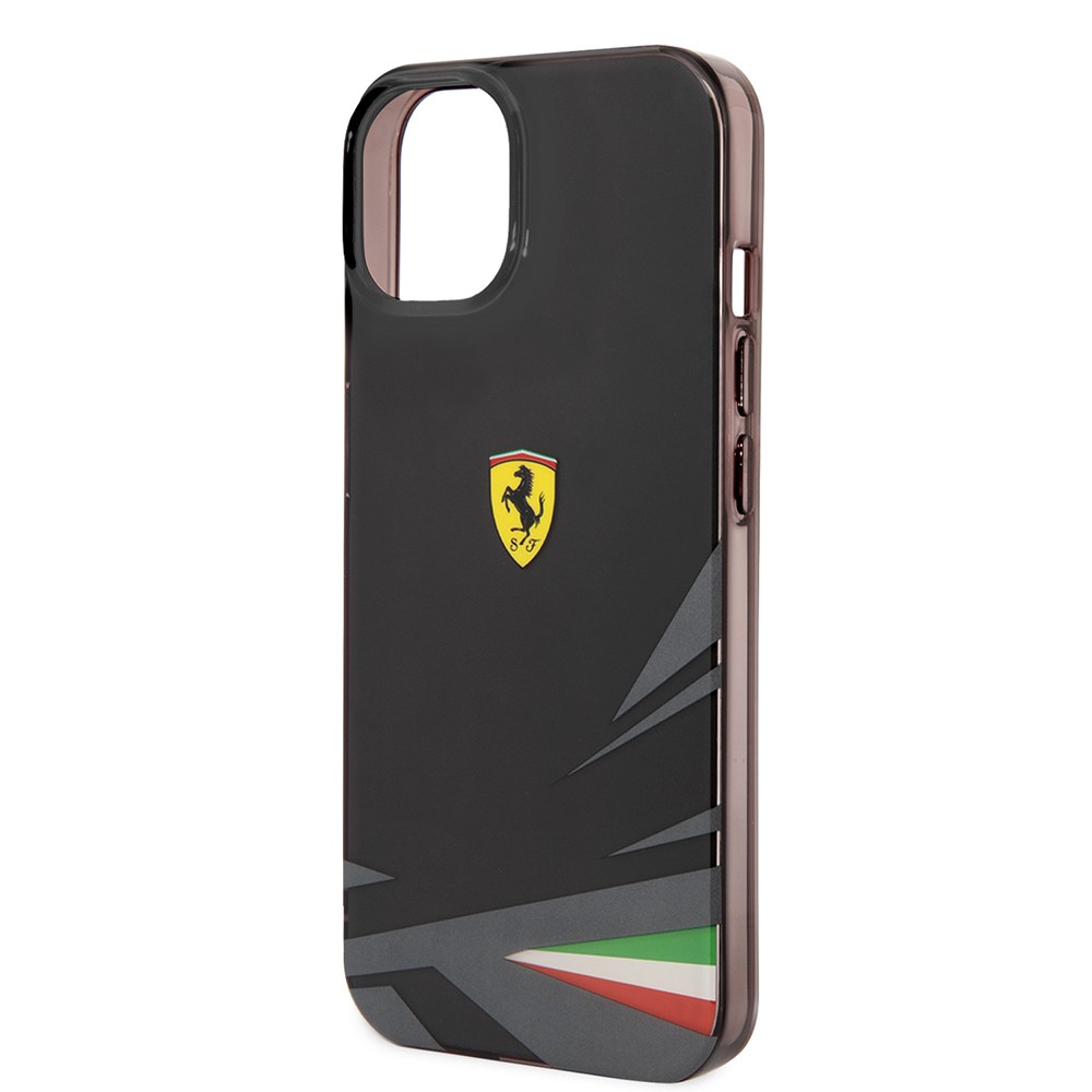 Apple iPhone 14 Kılıf Ferrari Orjinal Lisanslı Baskı Logolu İtalyan Bayrak Baskılı Dizayn Kapak