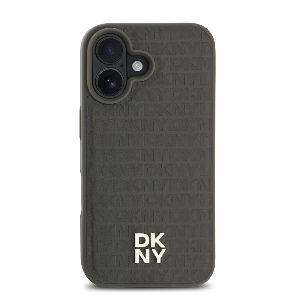 Apple iPhone 16 Plus Kılıf DKNY Orjinal Lisanslı M-safe Şarj Özellikli 3D Yazılı Repeat Pattern Kapak