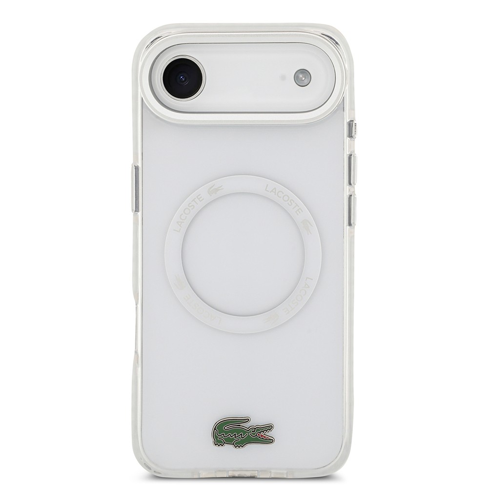 Apple iPhone 17 Air Kılıf Lacoste Orjinal Lisanslı M-safe Şarj Özellikli İkonik Timsah Logolu Buzlu Kapak