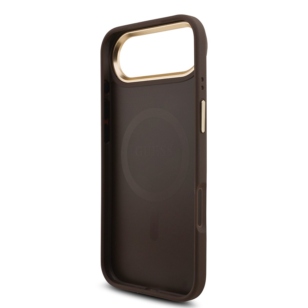 Apple iPhone 17 Air Kılıf Guess Orjinal Lisanslı M-safe Şarj Özellikli Askılı ve 4G Logo Kartlıklı Kapak