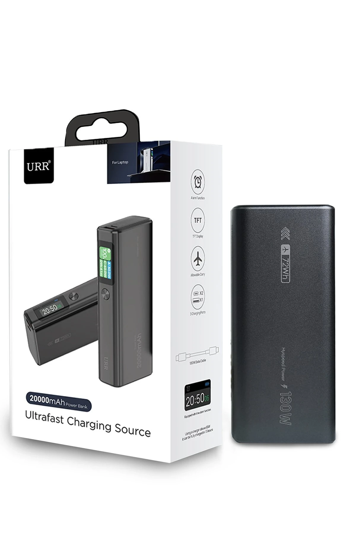 URR Ultrafast Charging Source 130W 20.000 mAh PD Powerbank