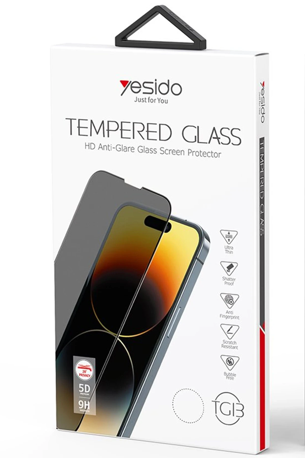 Yesido iPhone 12 Pro Max TG13 5D Hayalet Cam Ekran Koruyucu