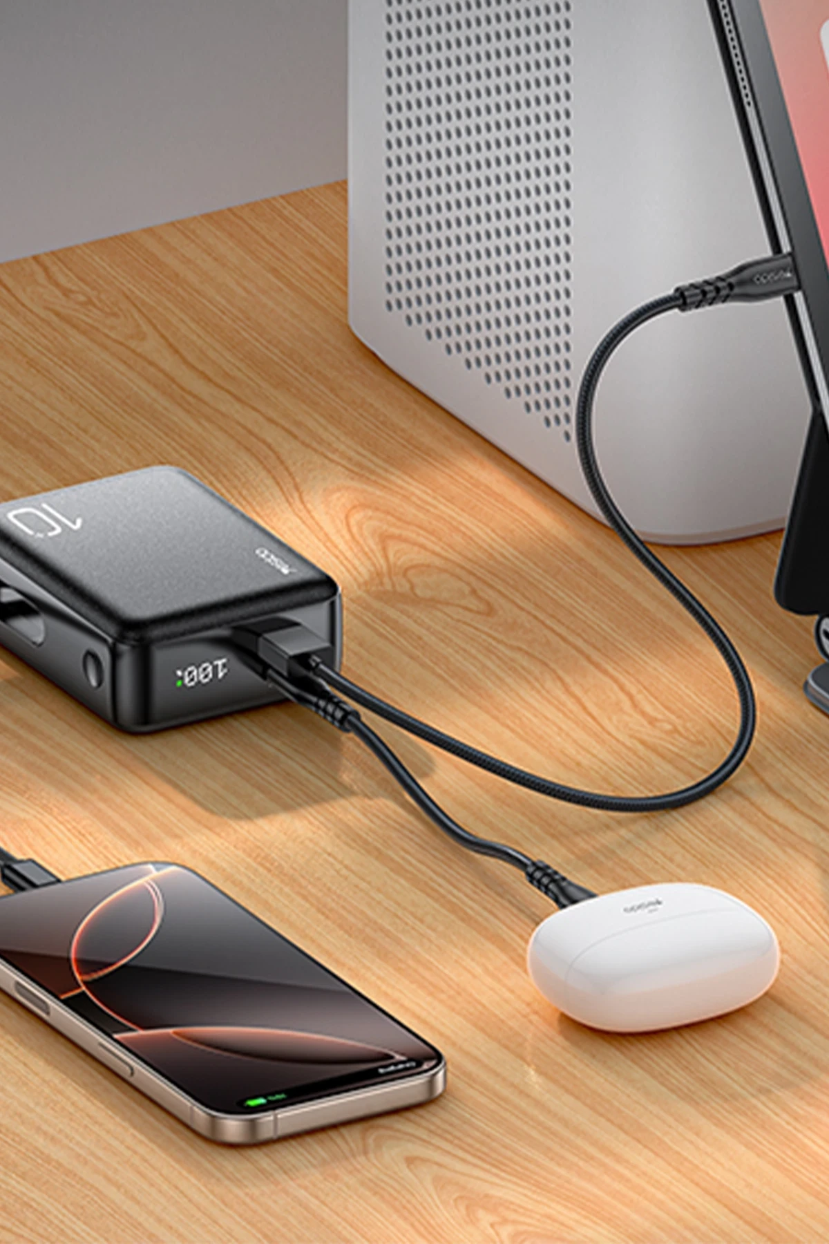 Yesido YP70 Dijital Göstergeli 10.000 mAh 3in1 22.5W PD Hızlı Şarj Powerbank
