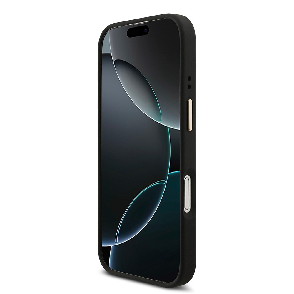 Apple iPhone 17 Kılıf Guess Orjinal Lisanslı M-safe Şarj Özellikli 4G Metal Büyük Logolu Kartlıklı Kapak