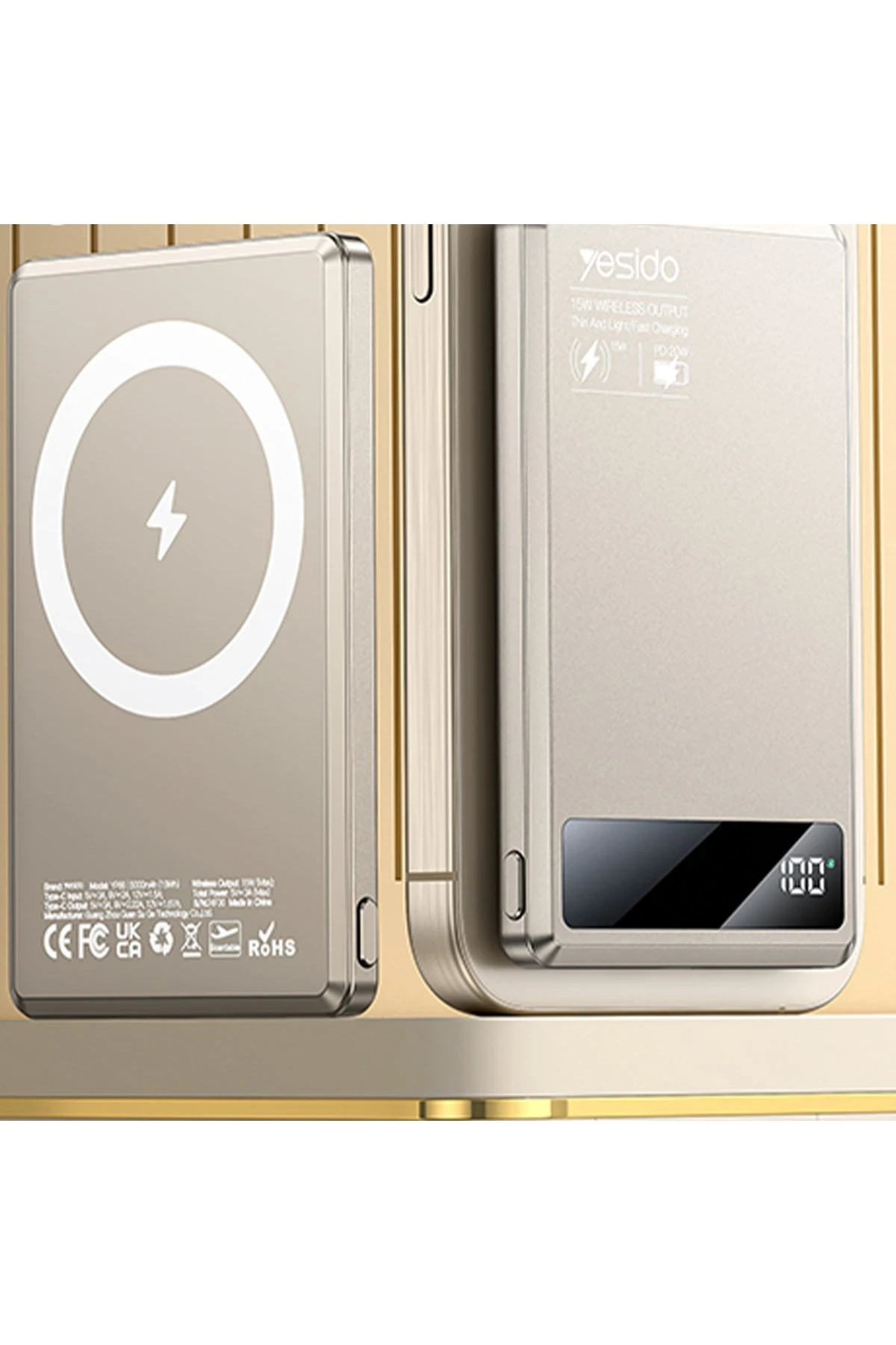 Yesido YP66 5.000 mAh Led Şarj Göstergeli 20W Type-C Çıkışlı ve 15W Kablosuz Şarjlı PD Hızlı Şarj Magsafe Powerbank