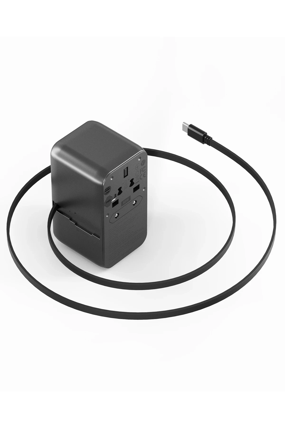Energea TravelWorld Universal GaN85 3 Adet 70W Type-C 1 Adet 70W 80 CM Dahili Type-C Kablolu ve 1 Adet 60W USB 3.0 Çıkışlı PD Hızlı Şarj Aleti