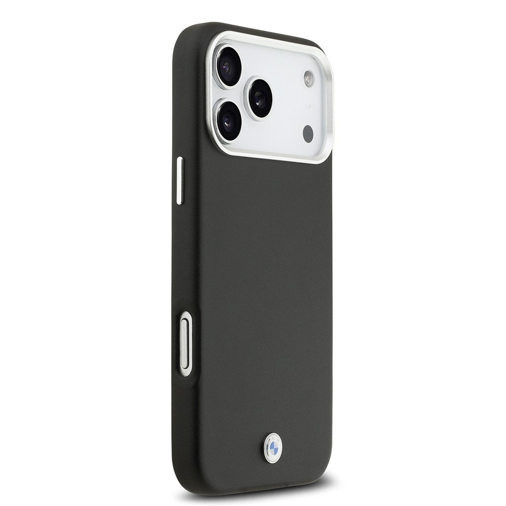Apple iPhone 17 Pro Max Kılıf BMW Orjinal Lisanslı M-safe Şarj Özellikli Metal Logolu Tam Kaplama Deri Kapak