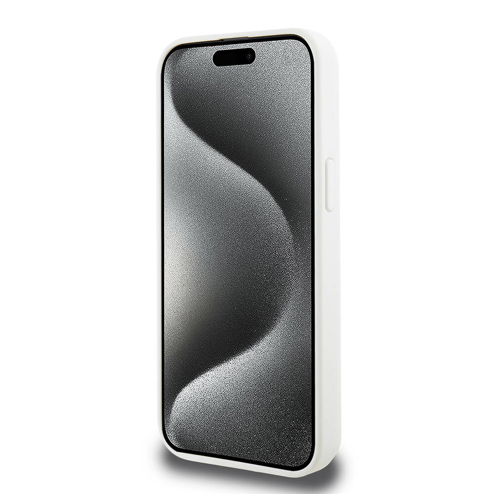 Apple iPhone 15 Pro Kılıf Lacoste Orjinal Lisanslı M-safe Şarj Özellikli PU Deri Görünümlü Kartlıklı Karışık Monogram Desenli Kapak