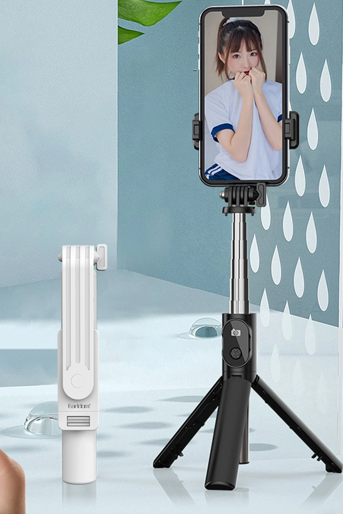 Earldom ZP25 Ayarlanabilir Açılı BT 4.0 Tripodlu Mini Selfie Çubuğu