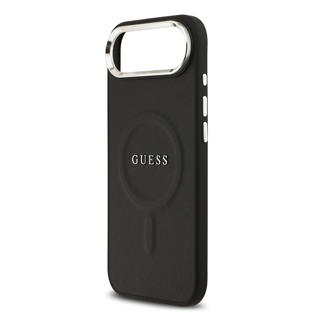 Apple iPhone 17 Air Kılıf Guess Orjinal Lisanslı M-safe Şarj Özellikli Klasik Yazı Logolu PU Deri Kapak