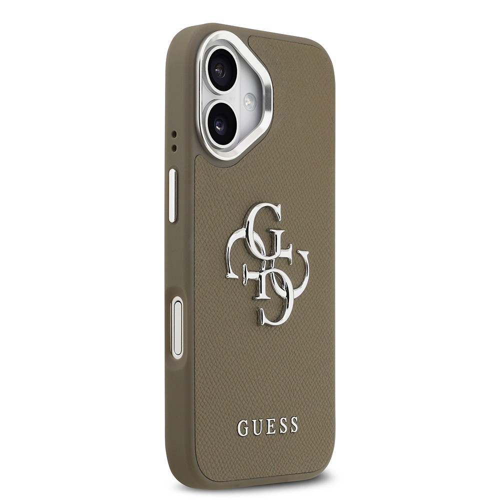 Apple iPhone 17 Kılıf Guess Orjinal Lisanslı Grained 4G Metal Büyük Logolu Kapak