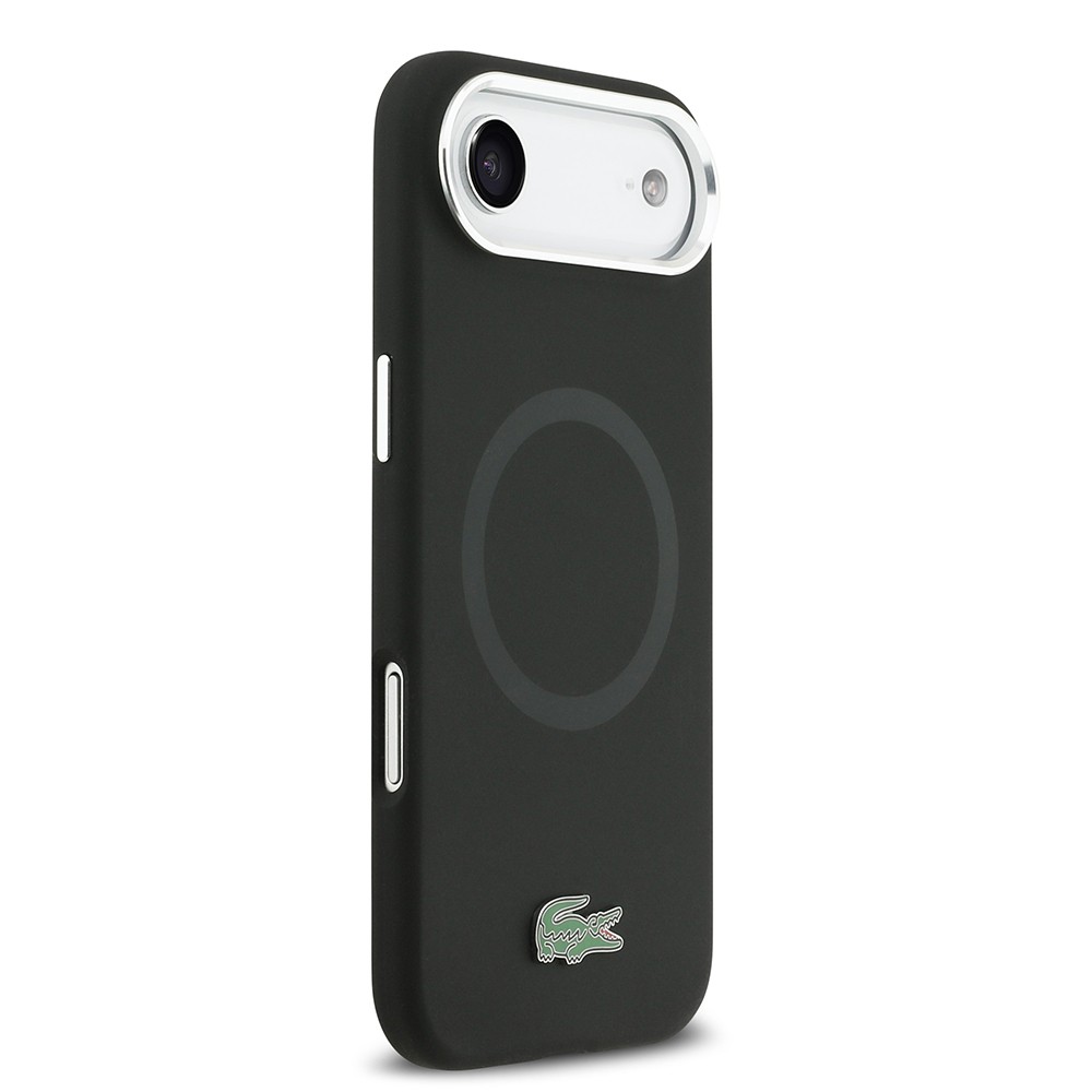 Apple iPhone 17 Air Kılıf Lacoste Orjinal Lisanslı M-safe Şarj Özellikli İkonik Logolu Metal Kamera Çerçeveli Silikon Kapak