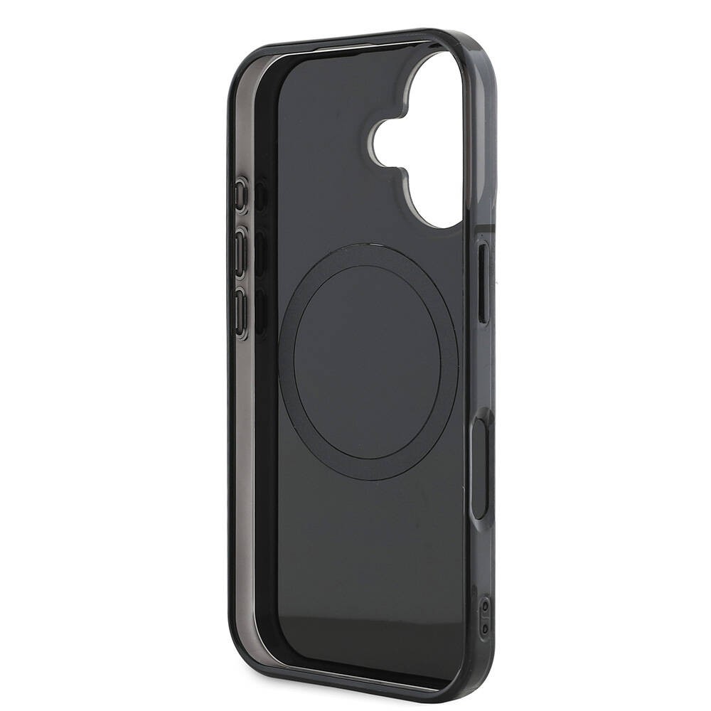 Apple iPhone 16 Kılıf AMG Orjinal Lisanslı M-safe Şarj Özellikli Çift Katmanlı Kırmızı Çapraz Çizgili Kapak