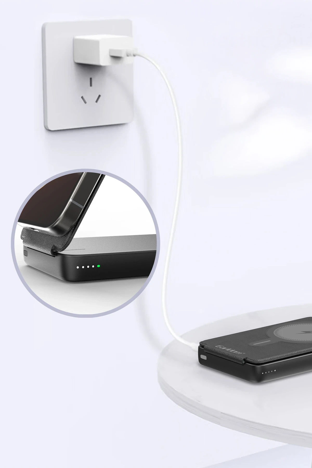 Earldom PD59 10.000 mAh 20W Kablosuz Şarj ve 20W Type-C Çıkışlı PD Hızlı Şarj ve Standlı Powerbank