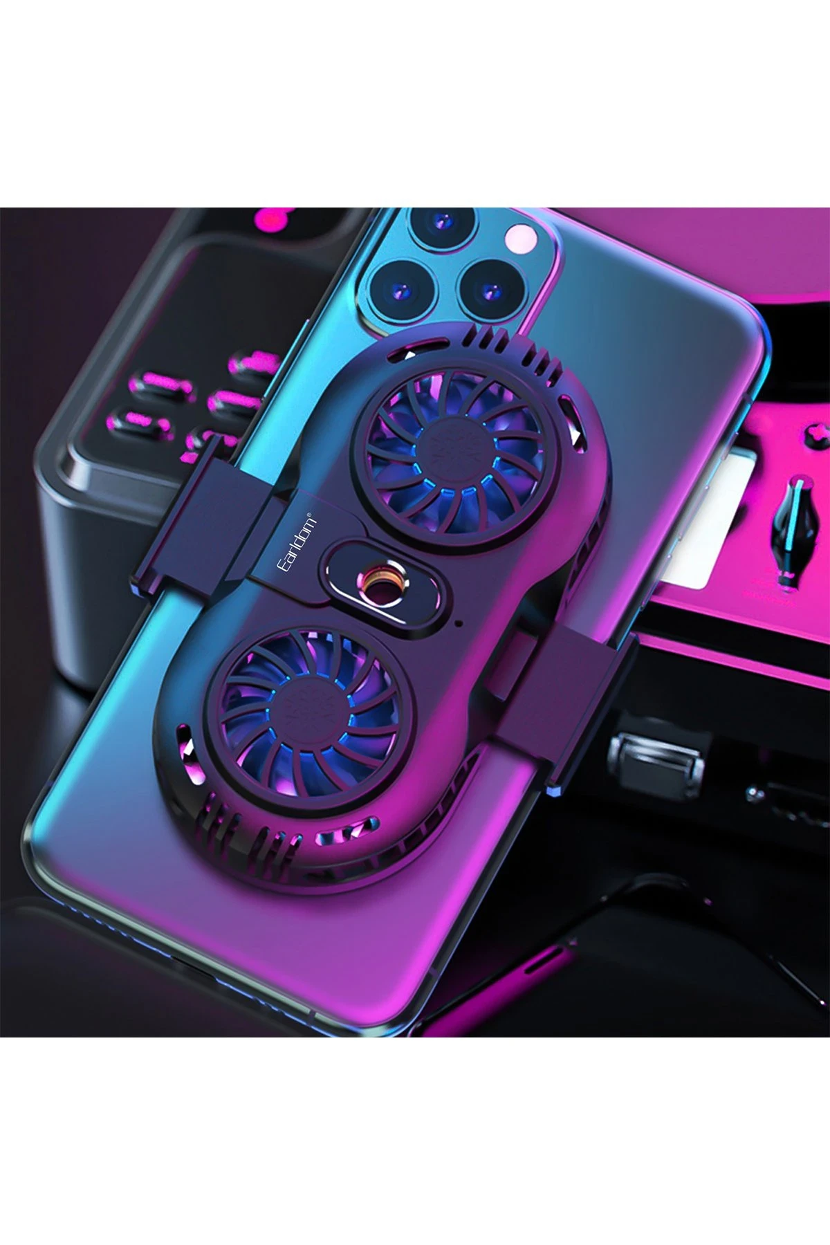 Earldom F05 Işıklı Radyatör Telefon Soğutucu Fan