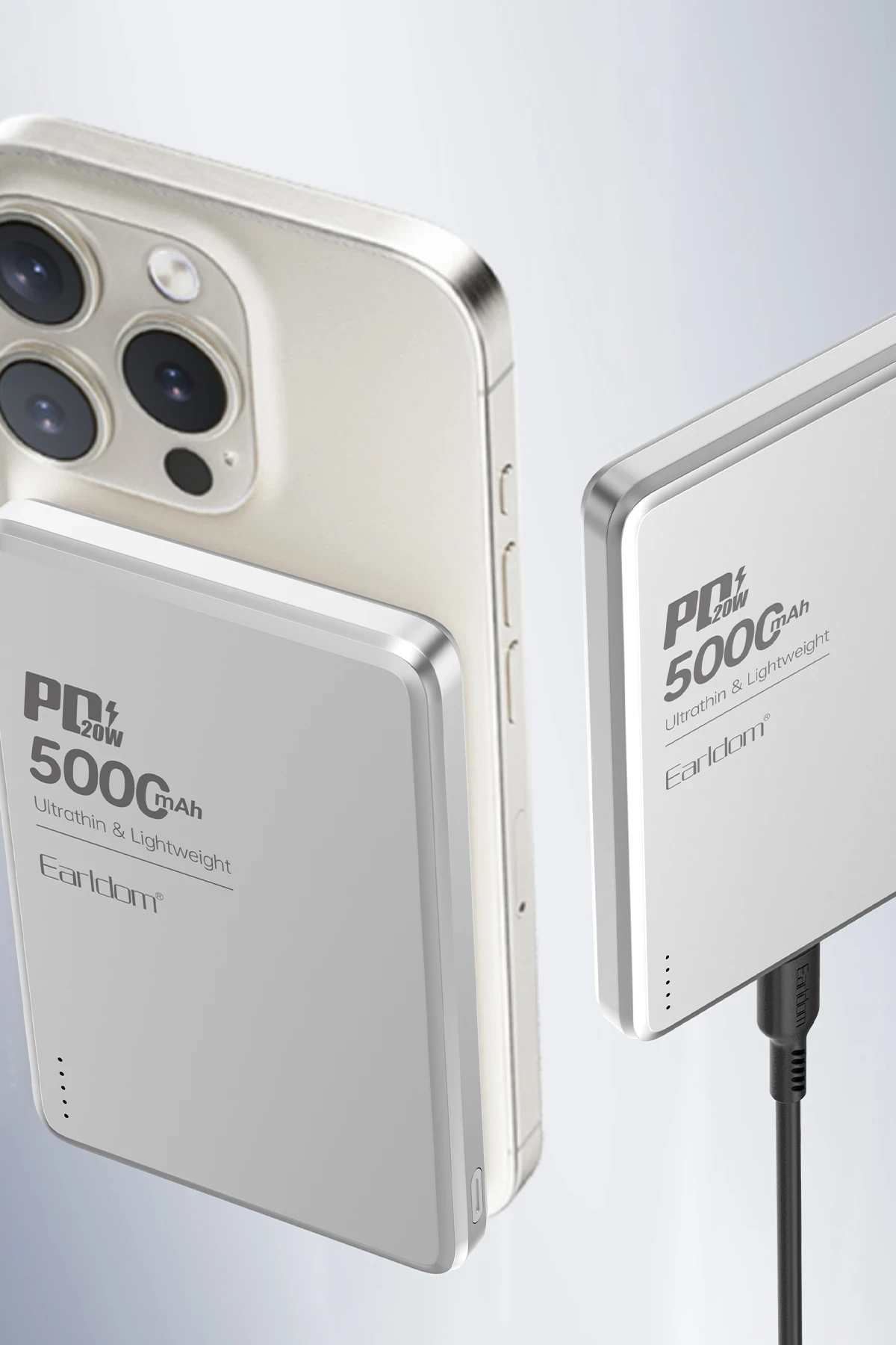 Earldom PD53 5.000 mAh 15W Kablosuz Şarj ve 20W Type-C Çıkışlı PD Hızlı Şarj Powerbank