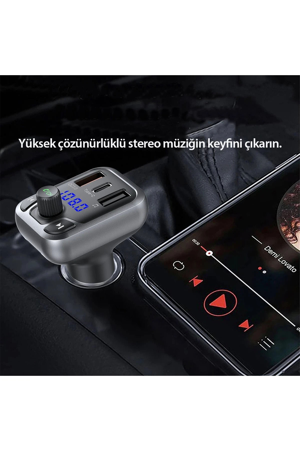Earldom M63 Bluetooth USB3.0 ve Type C PD Hızlı Şarj FM Transmitter