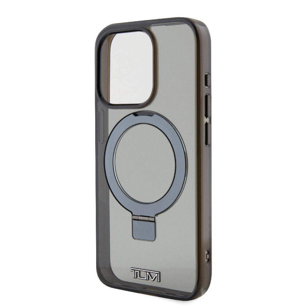 Apple iPhone 15 Pro Kılıf TUMI Orjinal Lisanslı M-safe Şarj Özellikli PC TPU Metal Logolu Ring Standlı Kapak