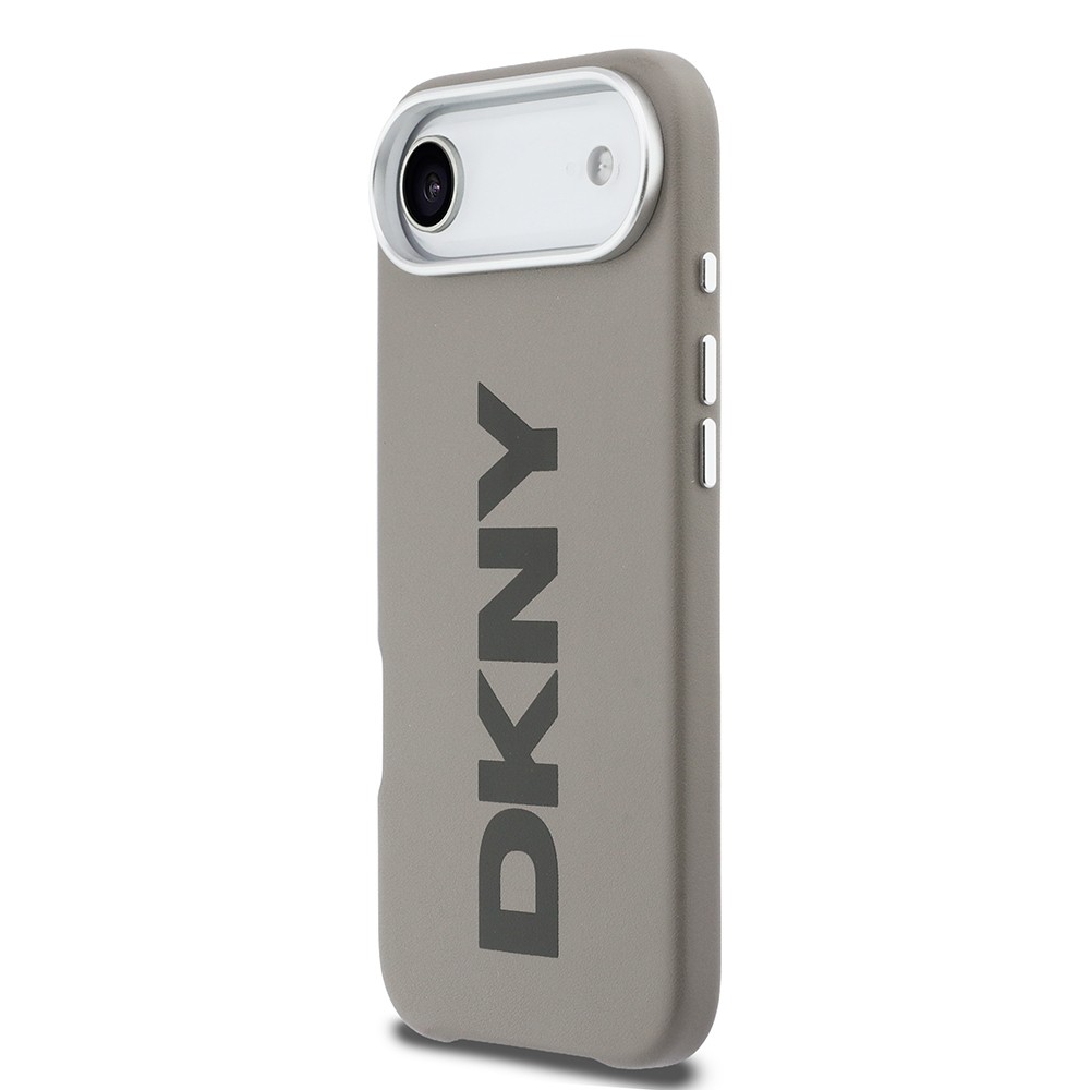 Apple iPhone 17 Air Kılıf DKNY Orjinal Lisanslı M-safe Şarj Özellikli PU Büyük Dikey Logolu Kapak
