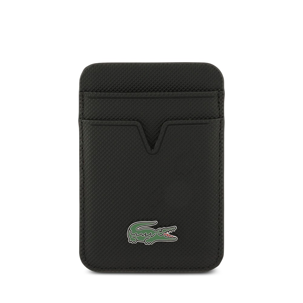 Apple iPhone 17 Kılıf Lacoste Orjinal Lisanslı M-safe Şarj Özellikli PU Pike Desenli Metal Logolu Kartlıklı Kapak