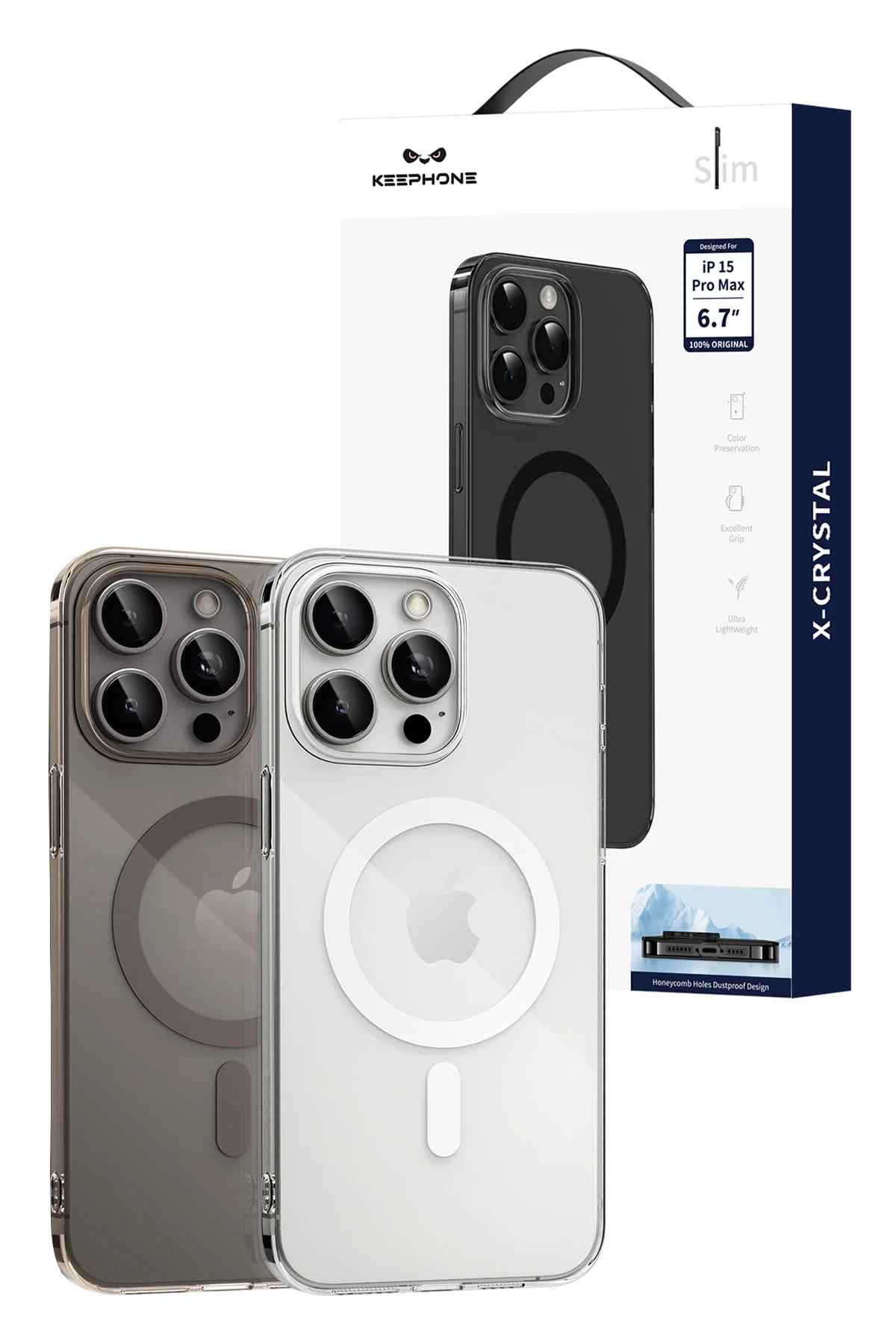 Keephone iPhone 15 Pro Max X-Crystal Slim Magsafe Kılıf
