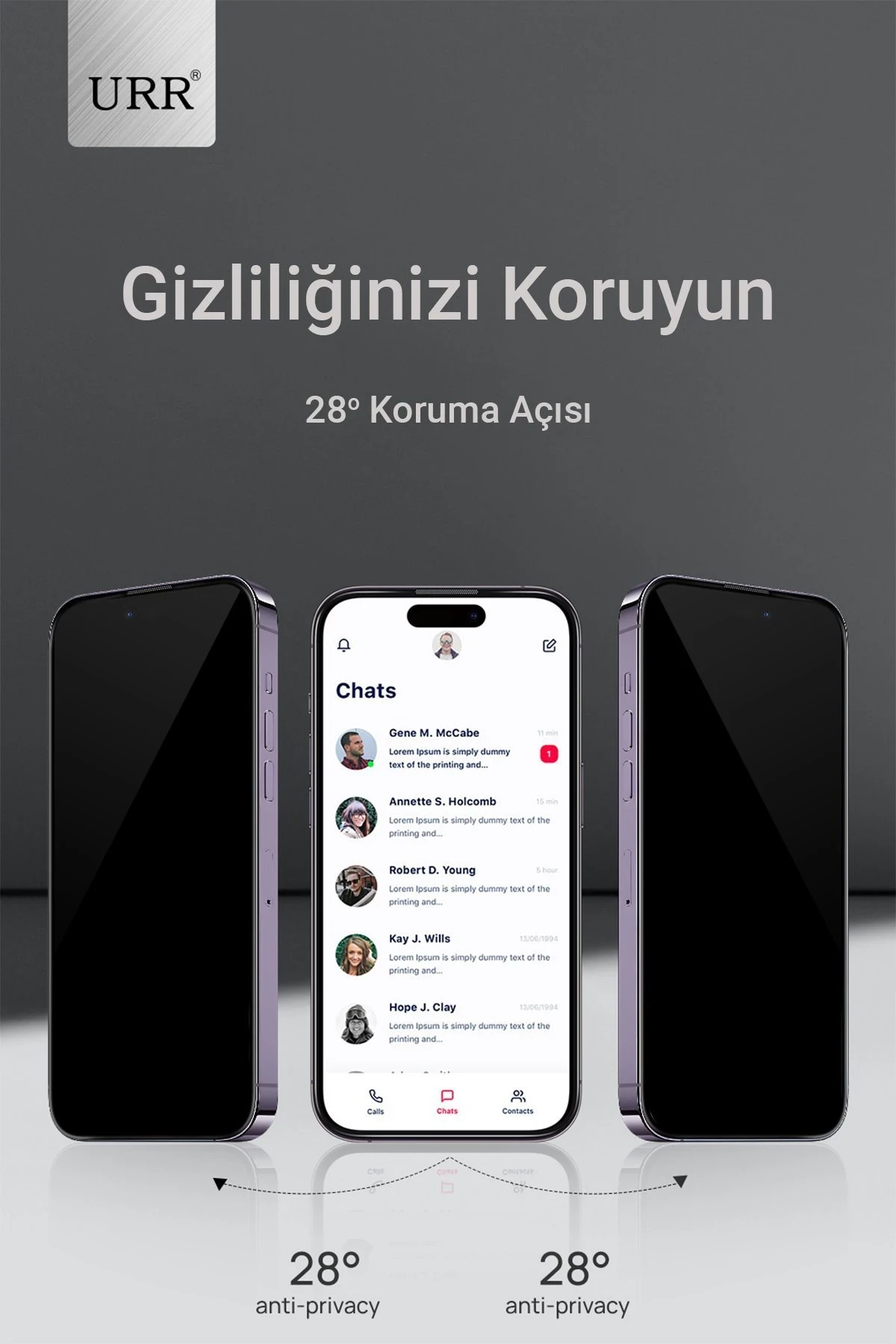URR iPhone 16 Pro 3D Privacy Resin Edge Cam Ekran Koruyucu