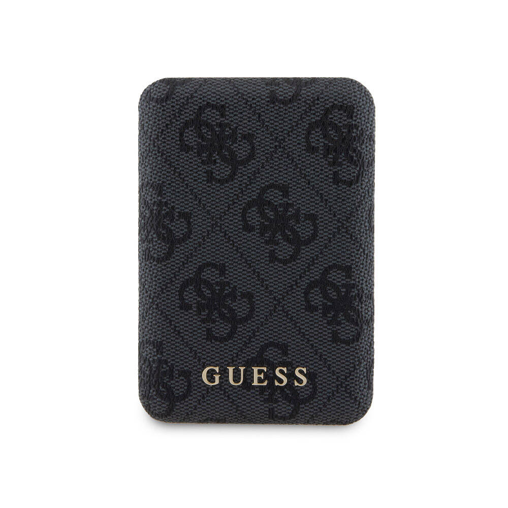 Apple iPhone 15 Pro Kılıf Guess Orjinal Lisanslı M-safe Şarj Özellikli Yazı Logolu 4G Desenli Kapak + Powerbank 5000mAh 2in1 Set