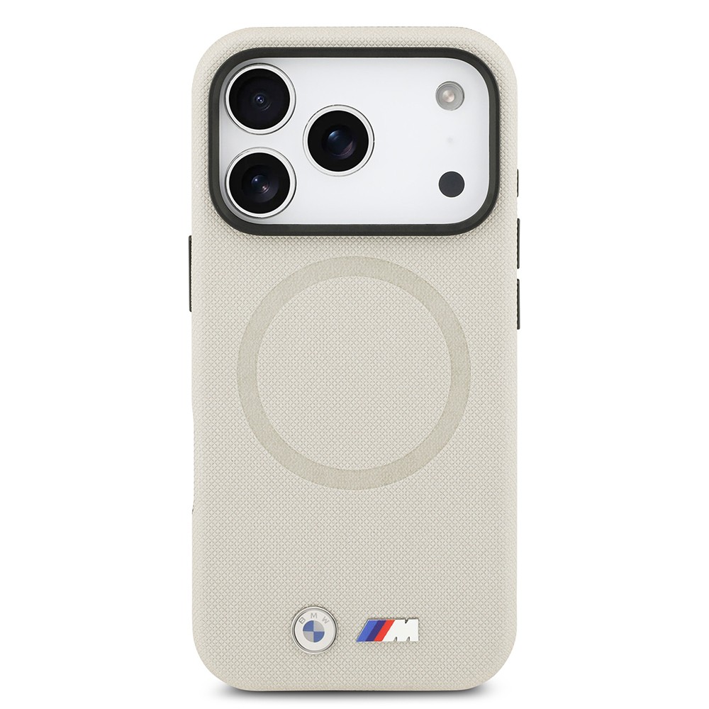Apple iPhone 17 Pro Kılıf BMW Orjinal Lisanslı M-safe Şarj Özellikli Metal Logolu Delikli M Dizayn Deri Kapak