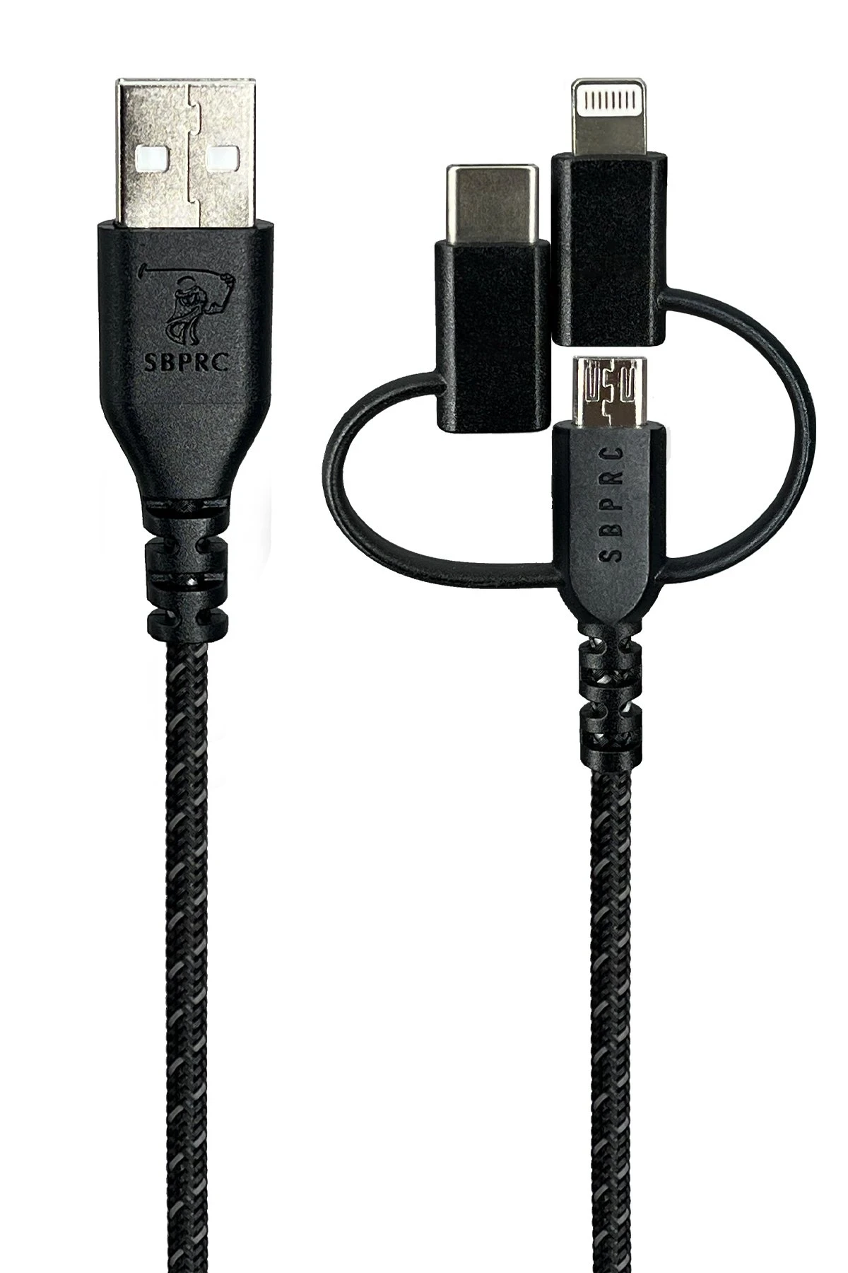 Santa Barbara Polo Racquet Club Basil 3in1 USB to Type-C Lightning ve Micro Çıkışlı Data Şarj Kablosu