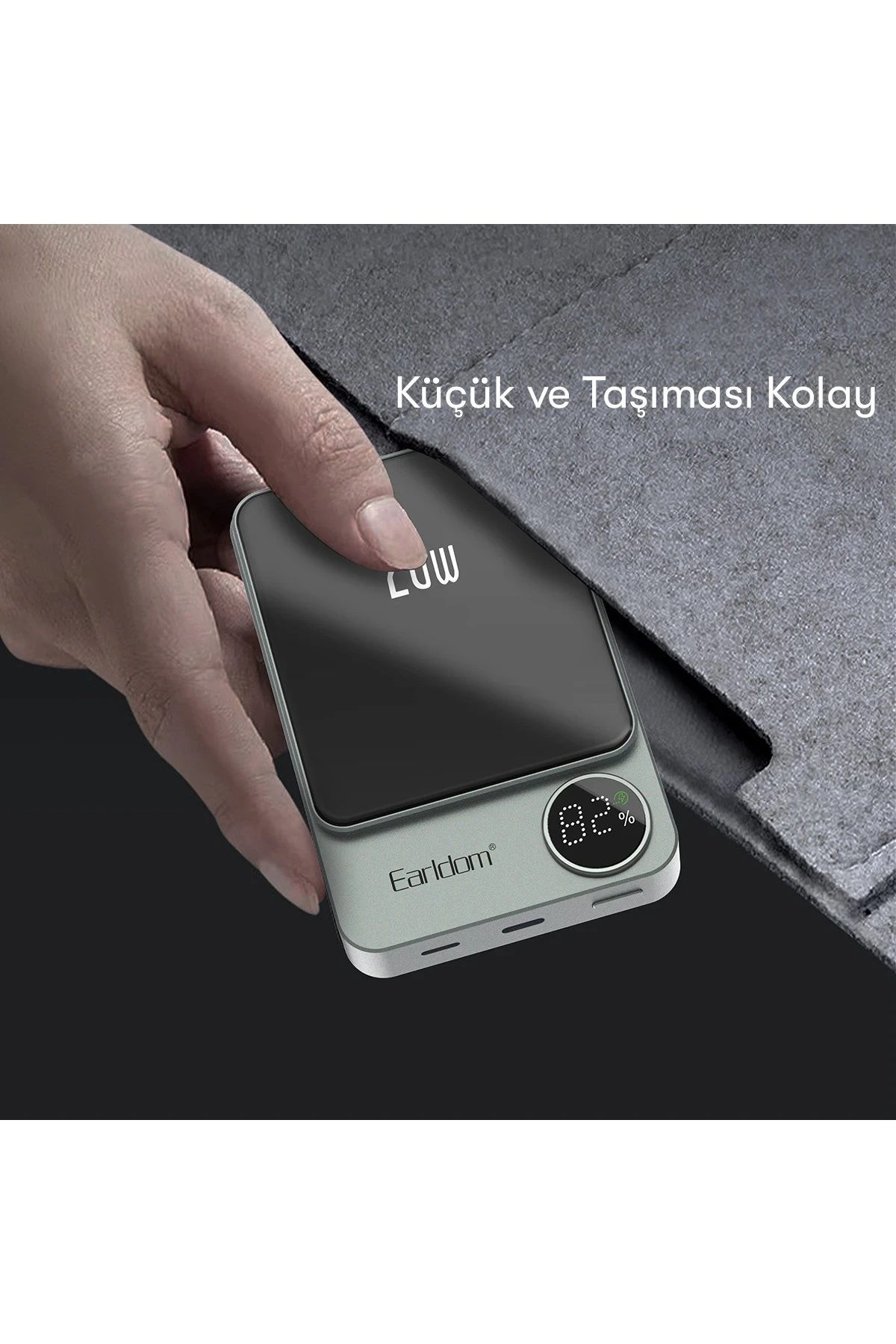 Earldom PD24 10.000 mAh 20W Kablosuz Şarjlı PD Hızlı Şarj Mini Powerbank