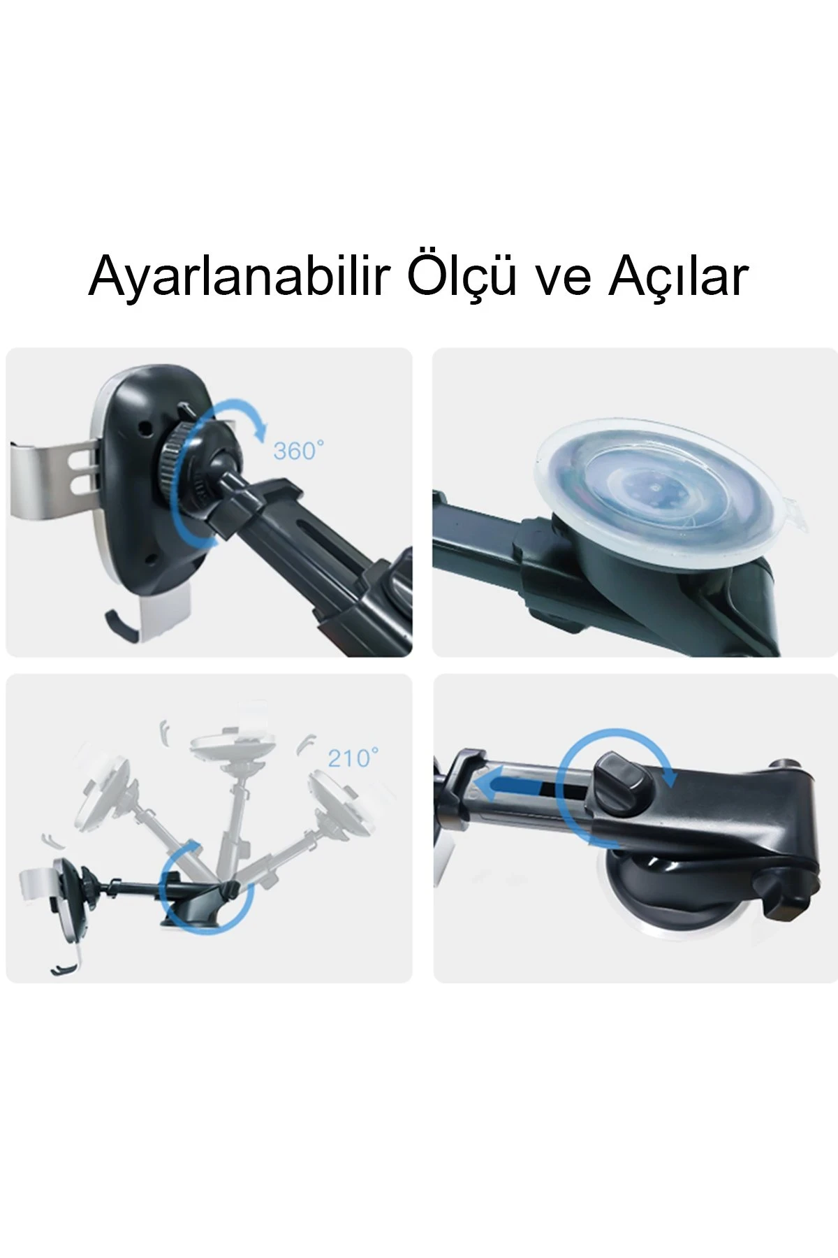 Yesido C123 Vantuzlu 15W Kablosuz Şarjlı Araç Tutucu