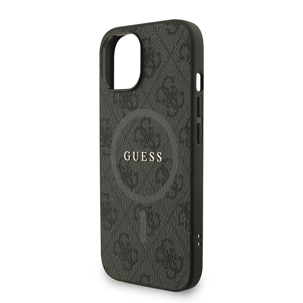 Apple iPhone 14 Kılıf Guess Orjinal Lisanslı M-safe Şarj Özellikli PU Deri Bilek Askı İpli Yazı Logolu Kapak