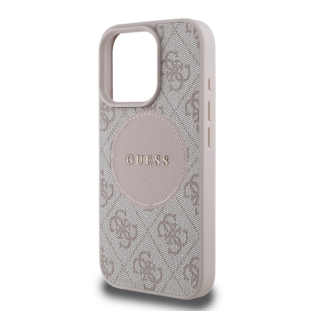 Apple iPhone 16 Pro Max Kılıf Guess Orjinal Lisanslı M-safe Şarj Özellikli Yazı Logolu Circle Classic Kapak