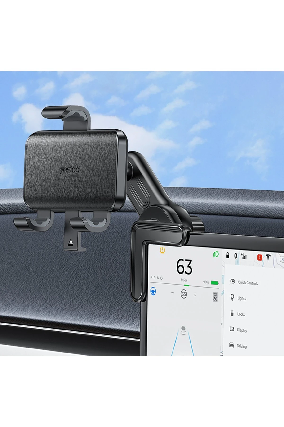 Yesido C250 360 Derece Ayarlanabilir Araç CarPlay Ekranına Sabitlenen Araç Telefon Tutucu
