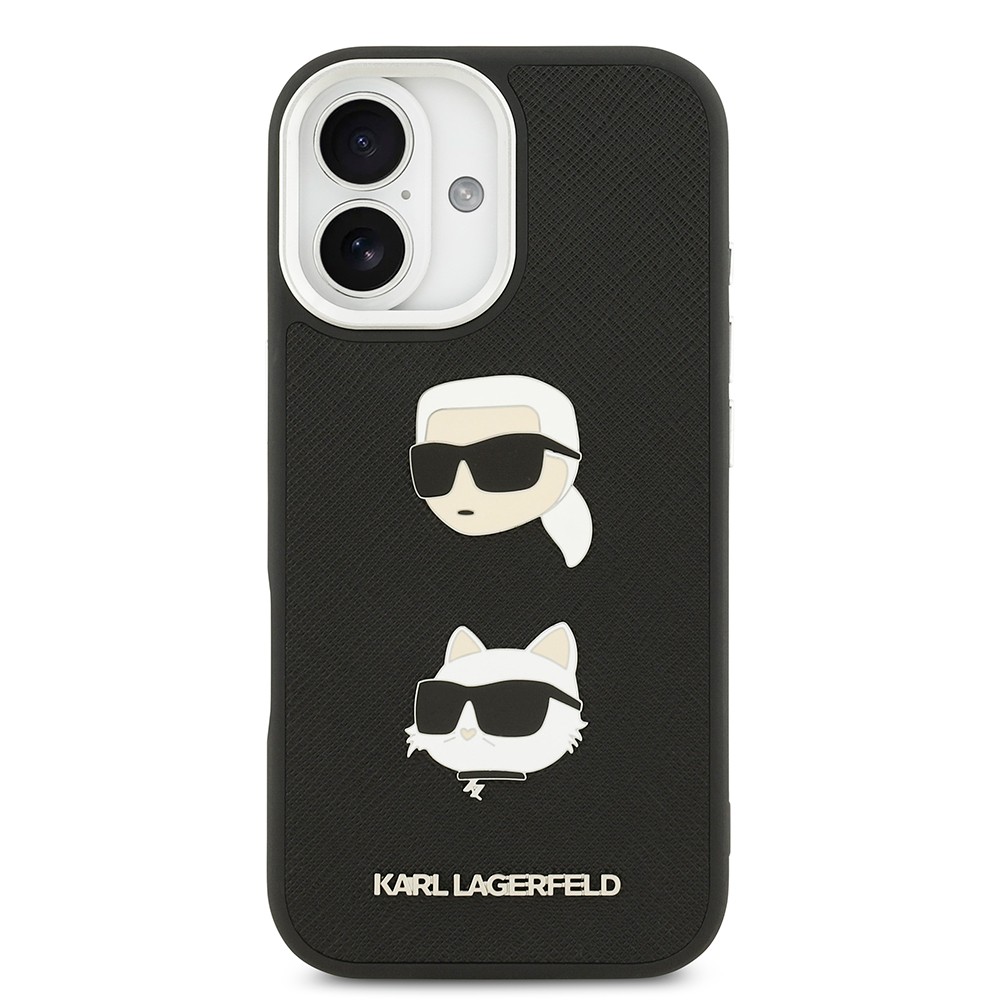 Apple iPhone 17 Kılıf Karl Lagerfeld Orjinal Lisanslı Metal Logolu K&C Heads Pin Kapak