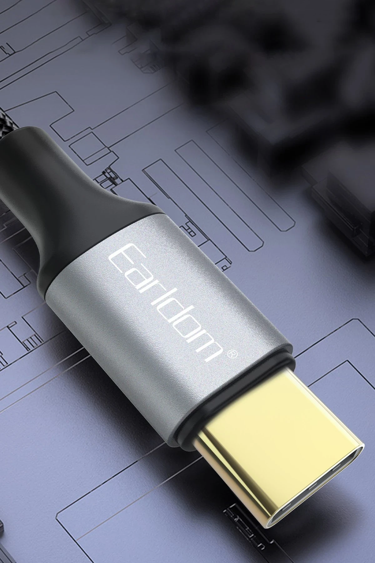 Earldom AUX61 Tak Çalıştır 1M Type-C to 3.5mm Dijital Aux Kablo