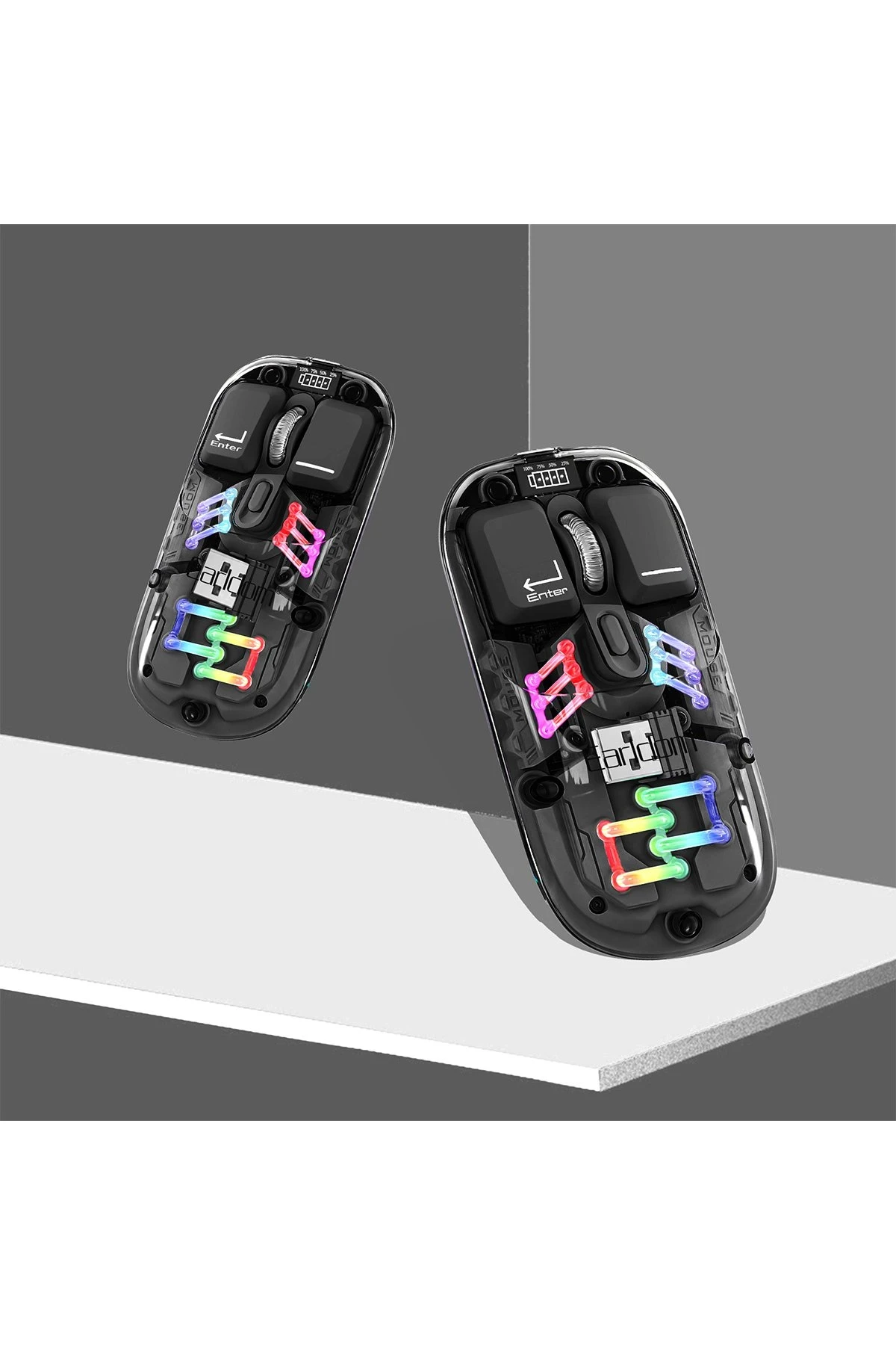 Earldom KM16 1600 DPI Sessiz Transparan Yapılı RGB Kablosuz Ofis Mouse