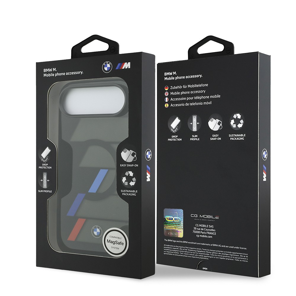 Apple iPhone 17 Air Kılıf BMW Orjinal Lisanslı M-safe Şarj Özellikli IML Baskılı Üç Renkli M Dizayn Kapak