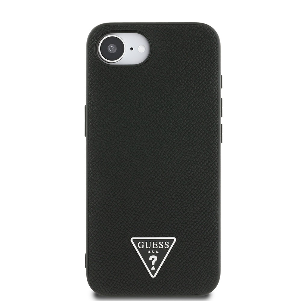 Apple iPhone 16E Kılıf Guess Orjinal Lisanslı M-safe Şarj Özellikli Grained Triangle Kapak